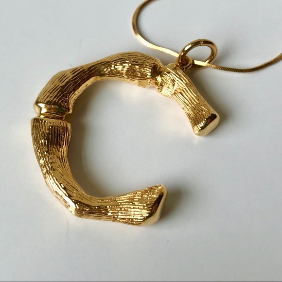 NEW Celine Alphabet Big C Necklace in Gold - Picture 2 of 5